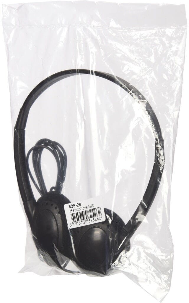 Sandberg Bulk Headphone (min 100)Standard music headphone with foldable earcups. Suited for airlines, trains, busses, hospitals, cinemas etc. Bulk packed, min. order 100 pcs.Sandberg