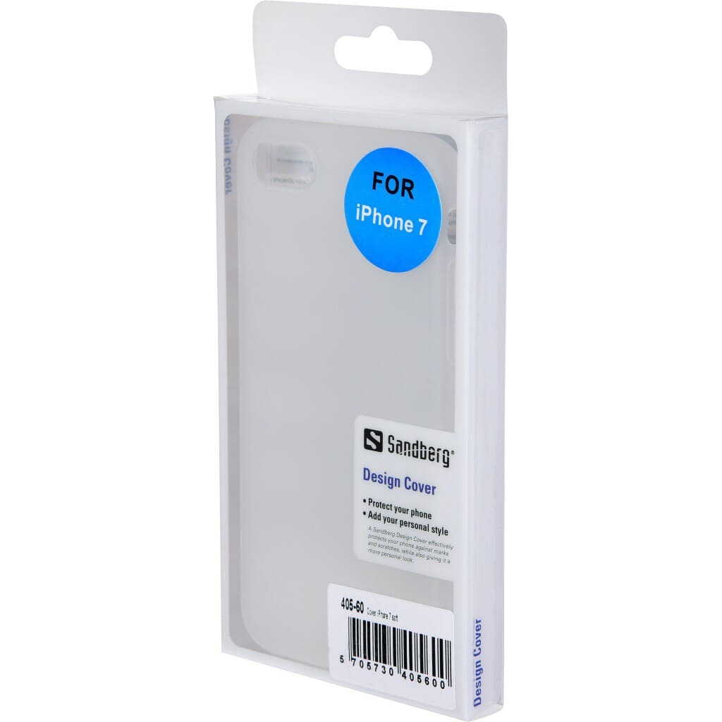 Cover iPhone 7 soft, hvid, Sandberg