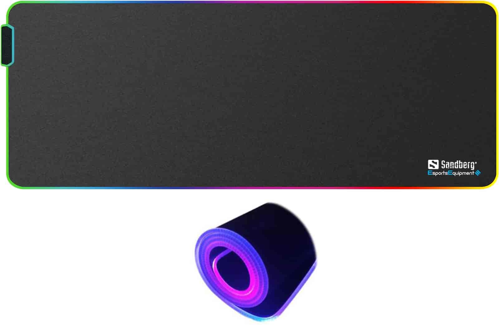Musemåtte med LED lys - RGB Soft Desk Pad XXXL, Sandberg