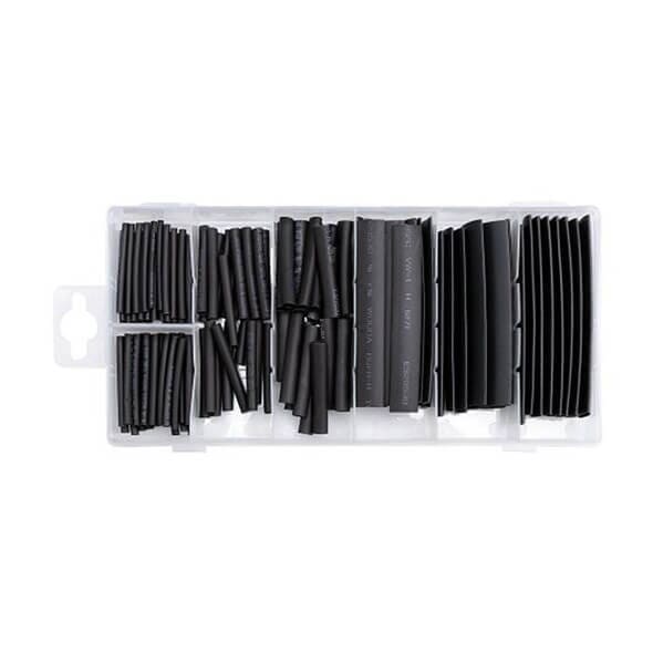 Heat-shrink tubing set. 127 pcs, black, soft