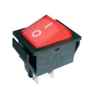 Rocker switch 4pin 2x ON-OFF 250V/15A - transparent red