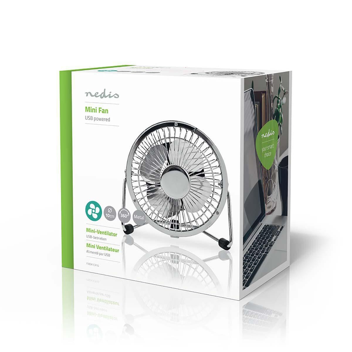 USB Desktop fan - quiet cool breeze - Ø10 cm.