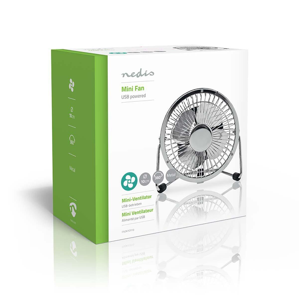 USB Desktop fan - quiet cool breeze - Ø10 cm.