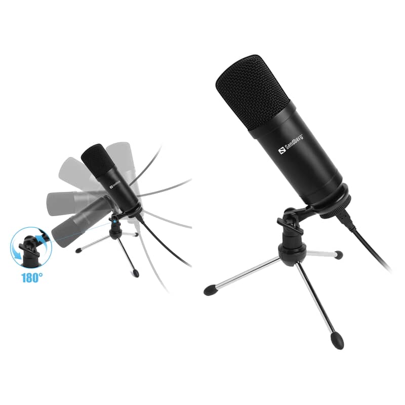 Mikrofon Streamer USB mikrofon på bordstativ, Sandberg Mikrofon Streamer USB mikrofon på bordstativ, Sandberg