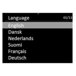 Dansk OSD sprogvalg - DAB+ Adapter Rigi, lyt til DAB+ på dit HiFi anlæg