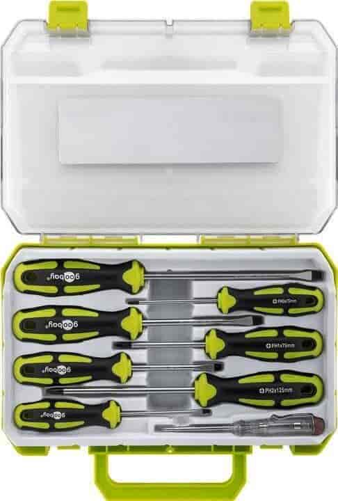 Screwdrivers precision, in 8-piece set. For all ordinary screwing and mounting work.