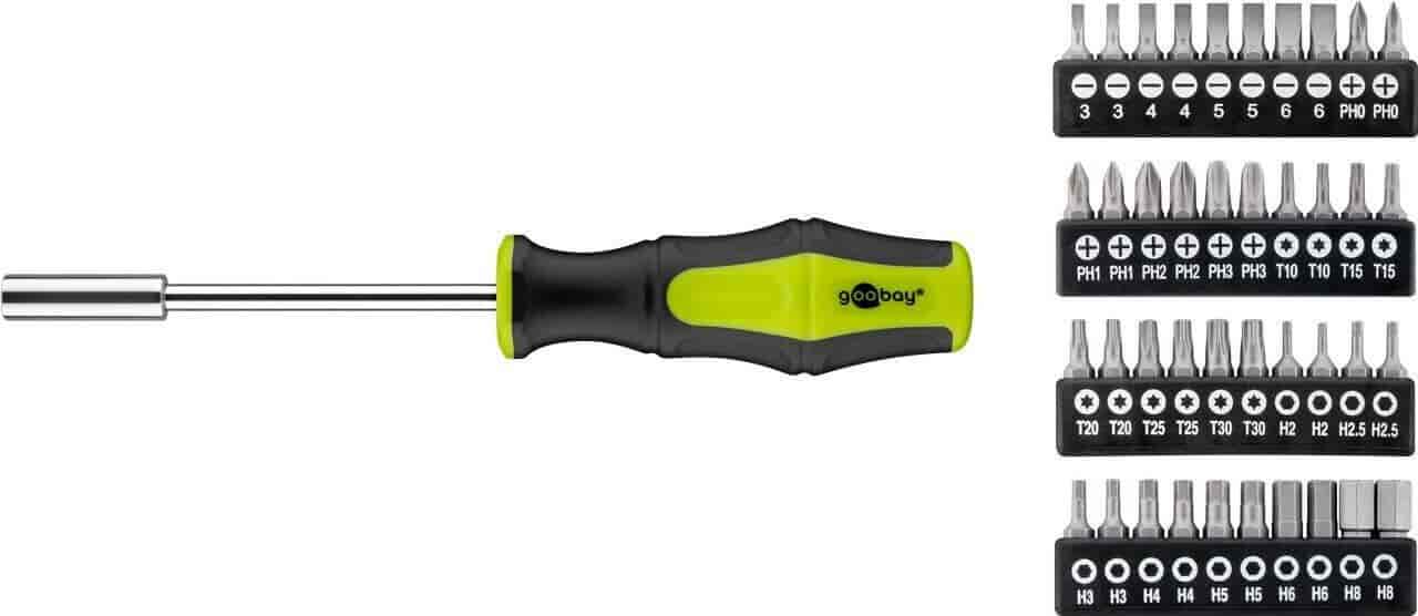 Skruetrækkersæt 58 dele -Skruetrækkersæt med lige kærv PH Torx og hex bits. super Skruetrækkersæt i solid opbevaringsbox