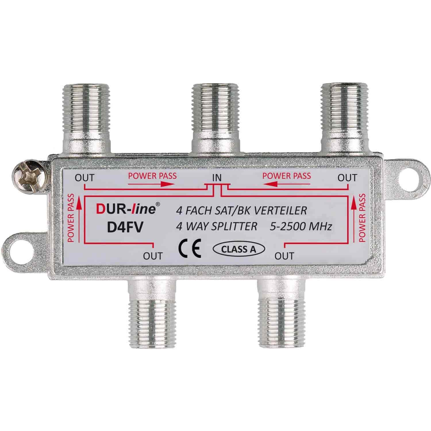 4 way splitter for radio, TV and SAT signals