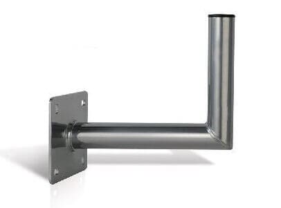 Wallmount 250x48 mmHigh quality wallmount made of aluminum for maximum weather resistance. The bracket has an easy 4 point mounting and gives a distance of 230/250 mm masonry. Height is 250 mm. Suitable for dishes up to Ø85 cm. Diameter of mounting tube is 48 mm. Used for many purposes, antenna, satellite dish, camera etc.Chess