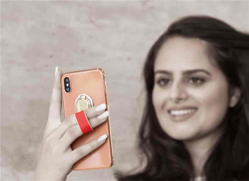 Fingerstrop til smartphone. Sort/ Rose