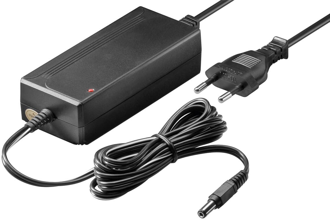 12 Volt power supply 3 Amp, 5.5mm x 2.1mm plug.