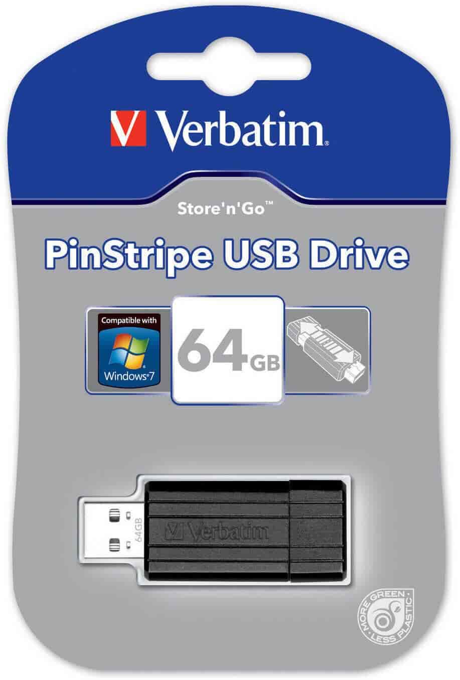 64 GB USB Hukommelse, Verbatim Hi-Speed Store'N'Go PinStribe