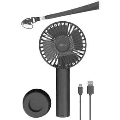 Mini-håndventilator med stativfunktionMini-hand fan with stand function, rechargeable replaceable batterygoobay