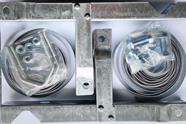 Chimney mount for antenna and satellite dish mast.