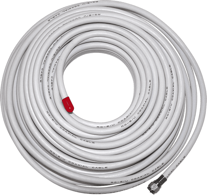 Antennekabel til parabol og antenne, 25 M. formonteret.