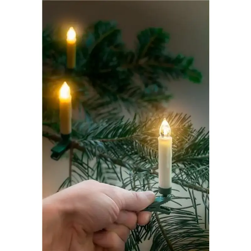 Juletræslys trådløse LED lys med fjernbetjening og (10 lys)