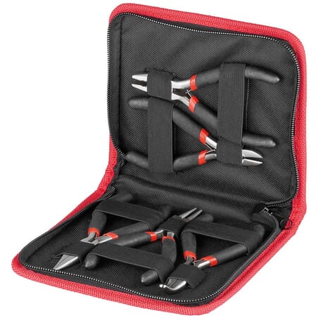 Plier set with insulated grip, for electronic technicians. 5 pcs.