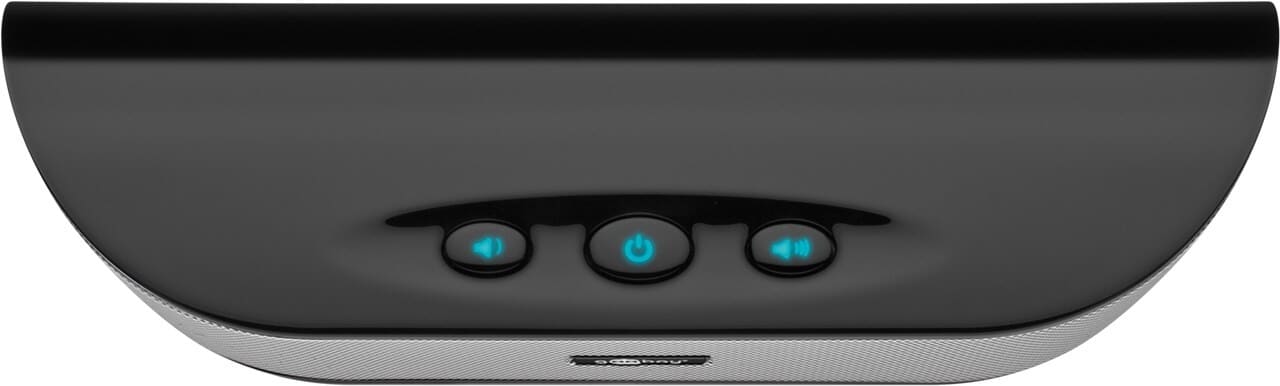 SoundBar stereo speaker with USB plug, BlackEasy, stylish, and compact - this is how beautiful an appealing sound upgrade for notebooks and tablets can look! The compact 2-way speaker has a passive subwoofer membrane and, with its digital amplifier, it offers remarkable sound and appealing volume. The integrated sound card makes it completely plug 'n play ready via USB with any appropriately equipped PC, Mac, monitor, or TV. Alternatively, the SoundBar can also be connected to many smartphones or tablets via a classic AUX connection and can even run for several hours on battery when you're on the go.goobay