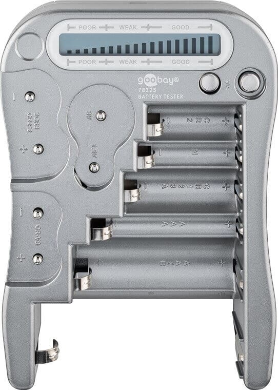 Batteritester med LCD display, multitester til 11 batterityper