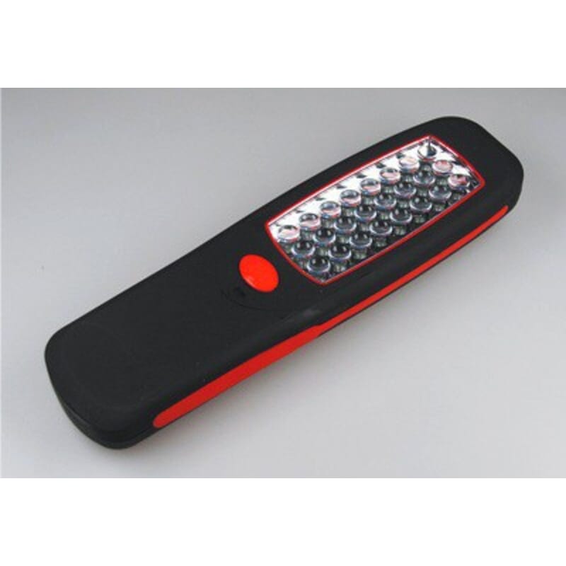 LED worklight with magnetic clamp and hanger.