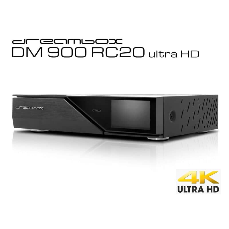 Dreambox DM900 RC20 UHD 4K E2 receiver 1x DVB-S2X MIS Dual TunerDreambox DM900 RC20 UHD 4K. The first Ultra-HD Dreambox combines all the quality features for which the Dreambox brand is renowned worldwide: powerful hardware, enormous computing power as well as the continuously evolved Dreambox OS provide the foundation of an Ultra-HD media system that is optimally prepared for the demands of the digital TV of the future.Dream Multimedia - Dream Property Dreambox DM900 RC20 UHD 4K E2 receiver 1x DVB-S2X MIS Dual TunerDreambox DM900 RC20 UHD 4K. The first Ultra-HD Dreambox combines all the quality features for which the Dreambox brand is renowned worldwide: powerful hardware, enormous computing power as well as the continuously evolved Dreambox OS provide the foundation of an Ultra-HD media system that is optimally prepared for the demands of the digital TV of the future.Dream Multimedia - Dream Property