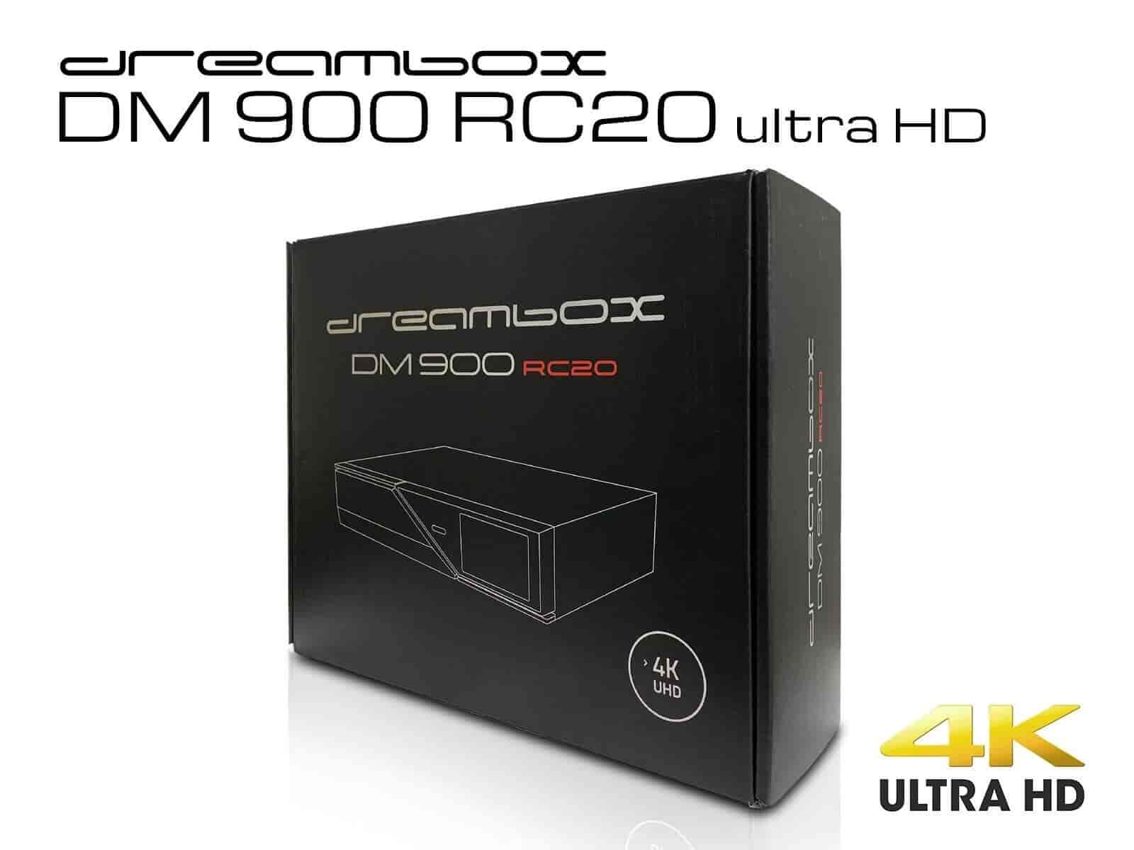Dreambox DM900 RC20 UHD 4K E2 receiver 1x DVB-S2X MIS Dual TunerDreambox DM900 RC20 UHD 4K. The first Ultra-HD Dreambox combines all the quality features for which the Dreambox brand is renowned worldwide: powerful hardware, enormous computing power as well as the continuously evolved Dreambox OS provide the foundation of an Ultra-HD media system that is optimally prepared for the demands of the digital TV of the future.Dream Multimedia - Dream Property