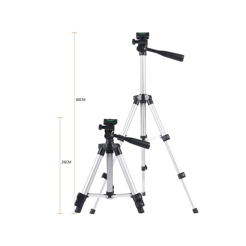 Compact and smart foldable camera tripod 26-60 cm.Compact and smart foldable camera tripod that can be adjusted in height from 26 cm. to 60 cm. With the universal mounting screw for webcams and digital cameras, you can be sure to have a stable base for perfect shake-free images and video recording.Sandberg