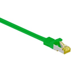 Netværkskabel CAT 6A S/FTP, 500 MHz med CAT 7 rå-kabel, grøn, 0.5 Meter