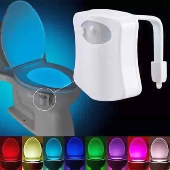 Toilet lys LED med bevægelses-sensor. Farveskift eller permanent farve. WC LED Lys.