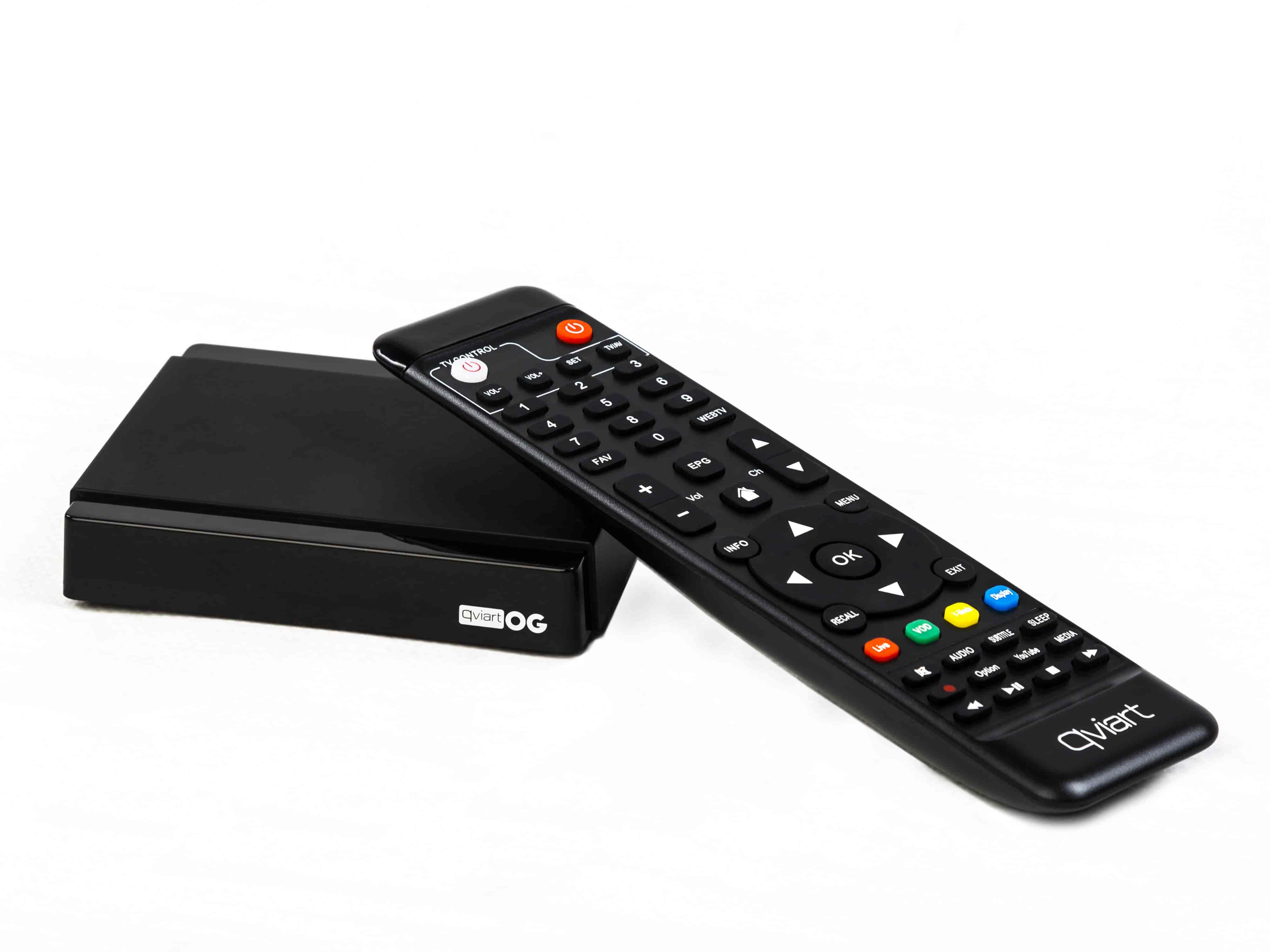 Qviart OG IPTV boks Linux 1080p 60fps H.265Qviart OG is a powerful stable, fast and user-friendly Linux OTT 1080p 60fps H.265 box for those who want things simple and effective in an affordable IPTV receiver.  The state of the art QTV Online TV (stalker) Application offers the greatest TV experience in an IPTV set top box, it brings even more functions than your old Satellite or Cable receiver. Xtream, M3U and more IPTV functions guarantee fullest IPTV experience within a little but powerful box.QVIART LUNIX