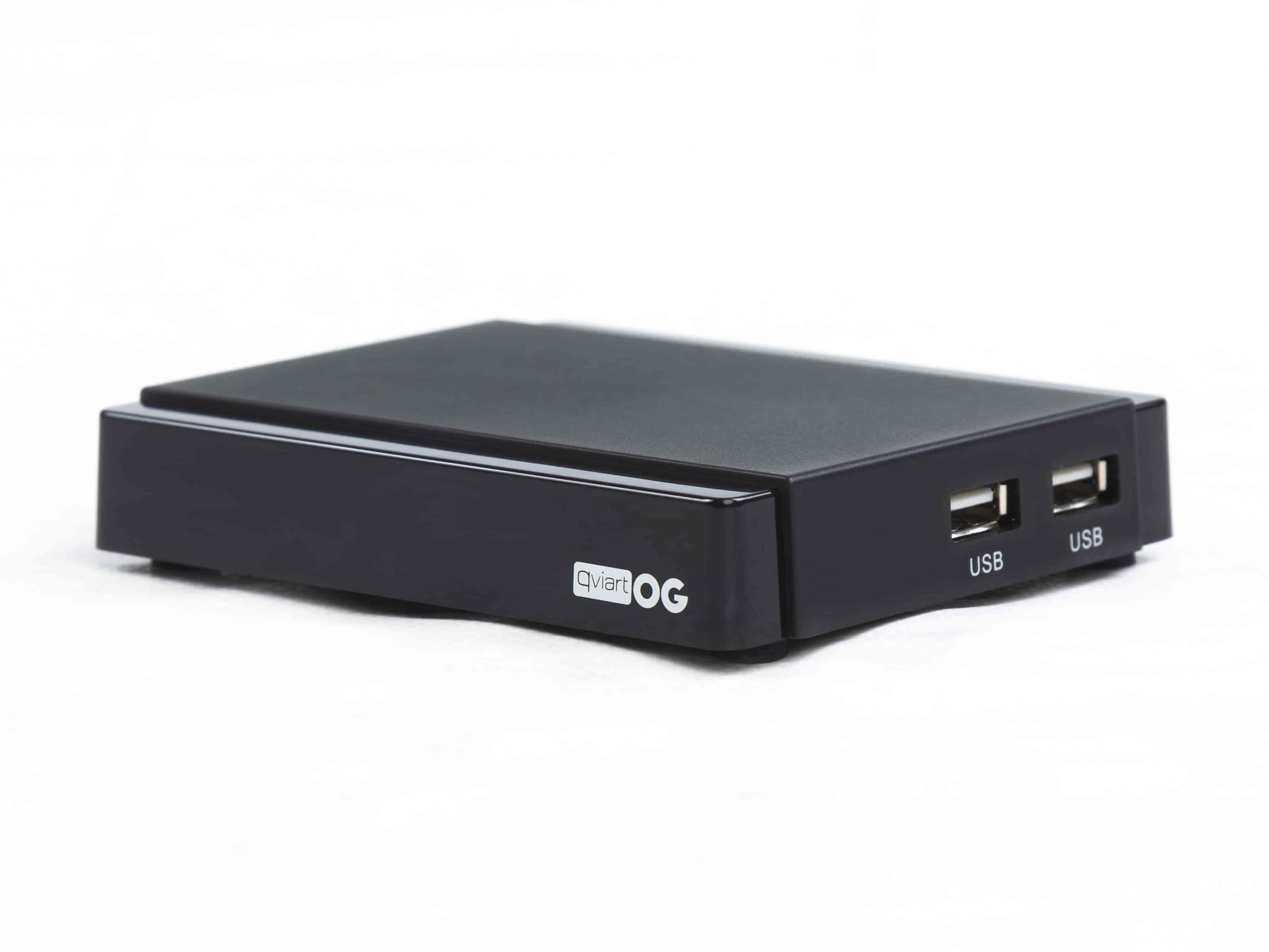 Qviart OG IPTV boks Linux 1080p 60fps H.265Qviart OG is a powerful stable, fast and user-friendly Linux OTT 1080p 60fps H.265 box for those who want things simple and effective in an affordable IPTV receiver.  The state of the art QTV Online TV (stalker) Application offers the greatest TV experience in an IPTV set top box, it brings even more functions than your old Satellite or Cable receiver. Xtream, M3U and more IPTV functions guarantee fullest IPTV experience within a little but powerful box.QVIART LUNIX