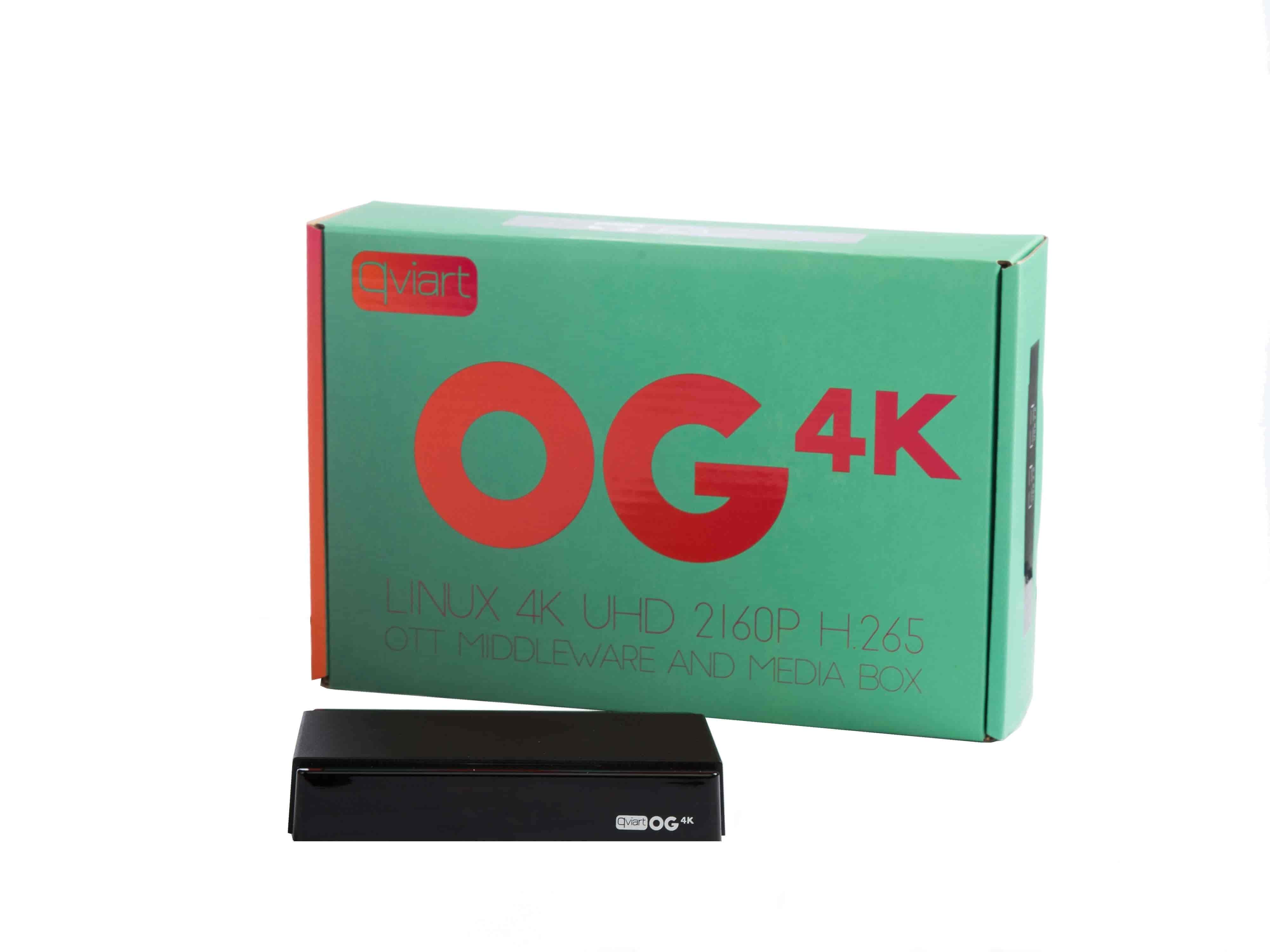 Qviart OG 4K IPTV TV boks linux OTT UHD 2160p HDR10 HLG 10 bit H.265 box