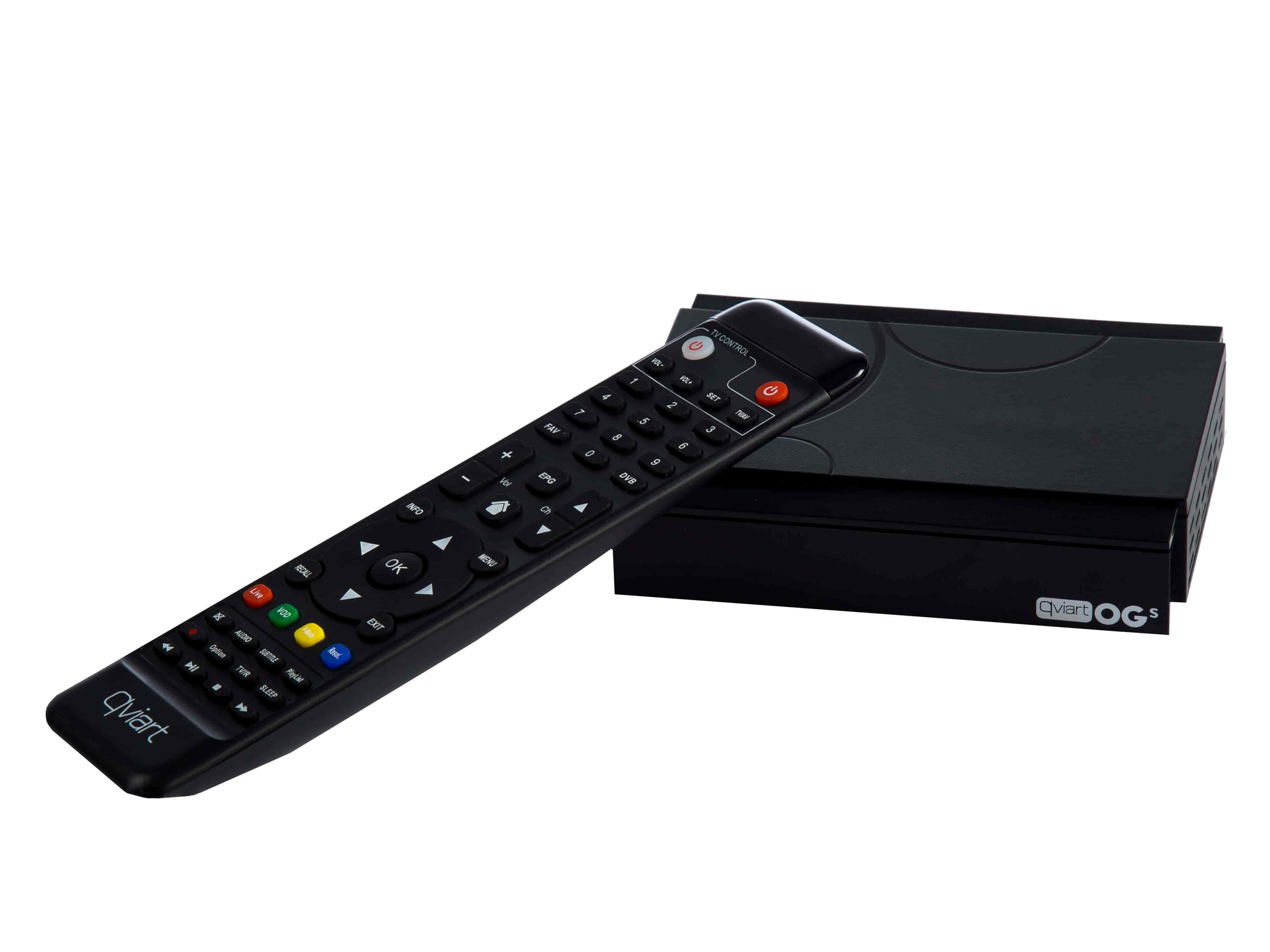 Kombineret IPTV TV boks med SAT modtager. Qviart OGs DVB-S2 - IPTV TV boks - SAT og IPTV i samme boks.