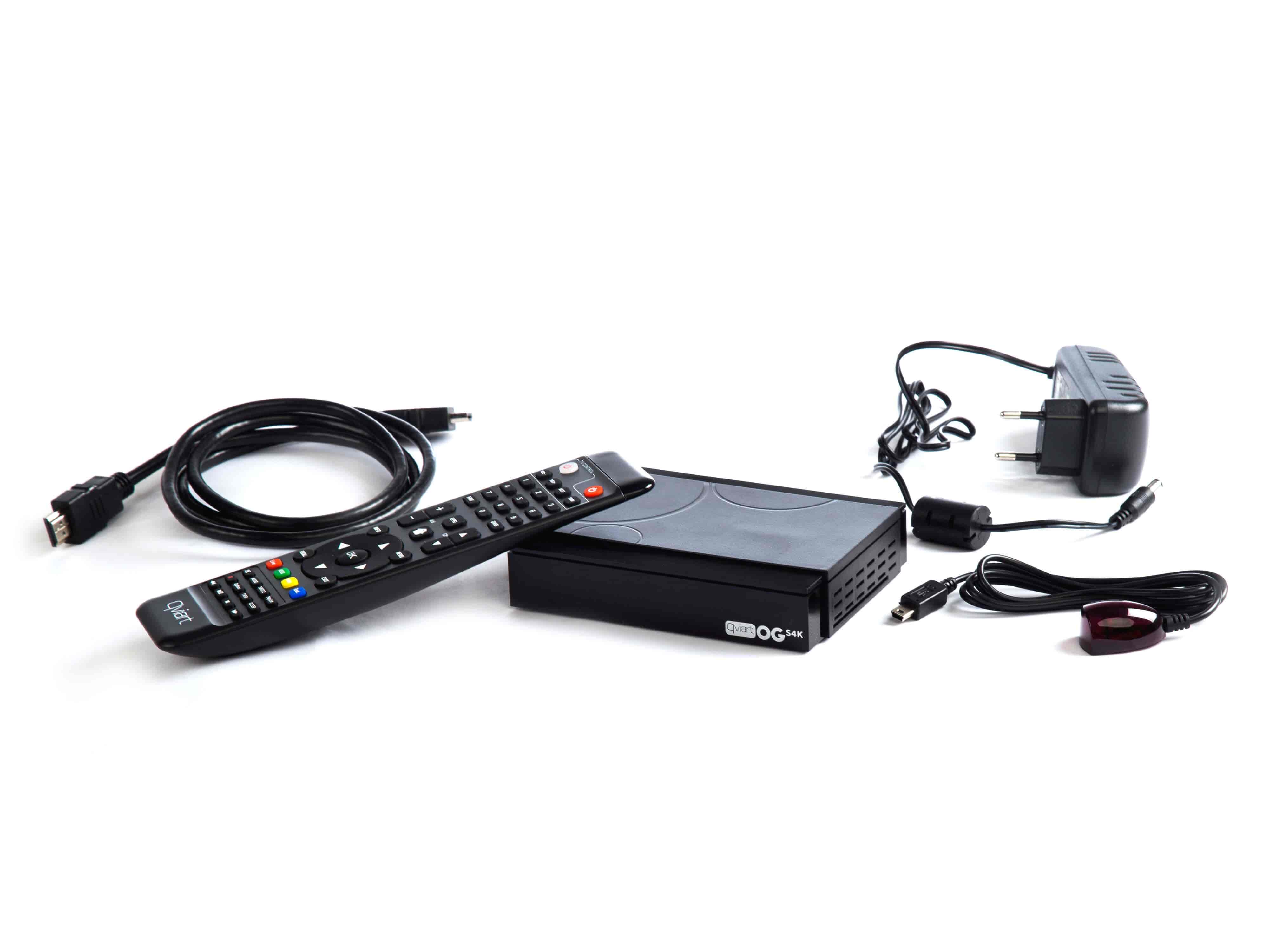 Qviart OGs 4K UHD DVB-S2 and IPTV Combo STBQviart OGs 4K is a powerful, stable, fast and user-friendly 4K UHD DVB-S2 satellite receiver and IPTV receiver. Qviart OGs 4K Linux Satellite UHD Multistream OTT 4K H.265 media receiver is for you, if you want things simple and efficient in a full 4K IPTV DVB-S2 Set Top Box - at a super sharp price. Qviart OGs 4K offers a wide range of features such as import and export of Enigma2 channel lists, EPG, Auto fast scan, PVR option and timeshift. On the IPTV you will find the latest QTV Online TV (Stalker) application as well as Xtream and M3U. Several IPTV features guarantee the full IPTV experience in this small but powerful 4K UHD TV box, which also supports applications such as Netflix, Amazon prime, YouTube, etc. Combined 4K UHD DVB-S2 SAT receiver and IPTV TV box in 4K version - at a super price.QVIART LUNIX