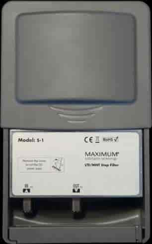 4G-LTE-NMT stopfilter for VHF, UHF og DAB modtagelse  - undgå forstyrrelser fra 4G signaler.
