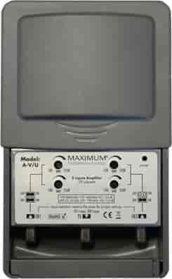Maximum XO-A2sa, Antenna amplifier with LTE (4G) stopfilter, 2 inputs, VHF+UHF
