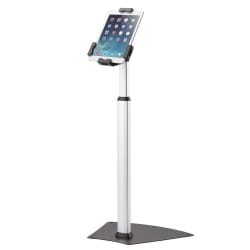 Floor stand for iPad / tablets 7.9 "-10.5". Anti-theft, perfect for sales area and public environments.NewStar floor stand, model TABLET-S200SILVER, anti-theft tablet floor stand with lock. Designed for safe use of tablets in public environments where tablets are used as information communicators. Width adjustable panel allows to install most 7.9 "-10.5" tablets. Invisible wiring inside the pipe makes wires better organized. Perfect for sales areas, trade fairs and public environments.NEWSTAR