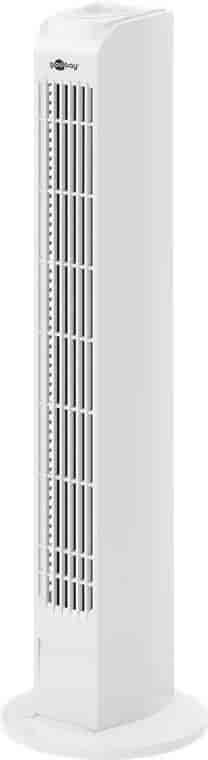 Billig tårnventilator,hvid - Nem betjening - ventilator230 V/45 W. Højde 77 cm.