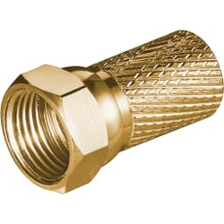 08127 F-stik, 7 mm. ForgyldtF-connector, twist-on type 7.0 mm., copper-gold-plated, big nut. goobay