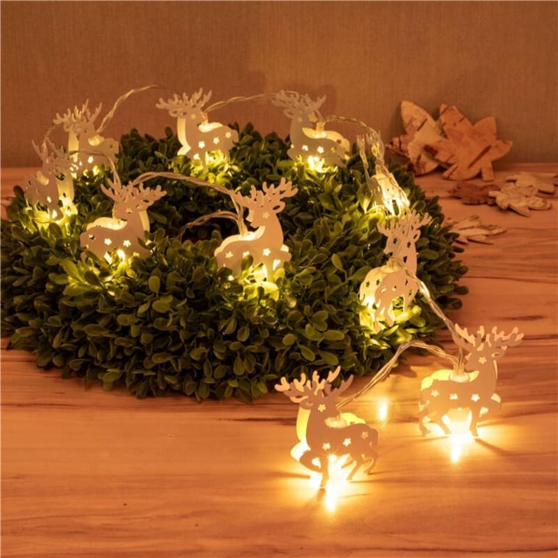 LED light chain Reindeer, white colored, warm white light