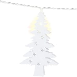 LED light chain Christmas tree, white figures, warm white light