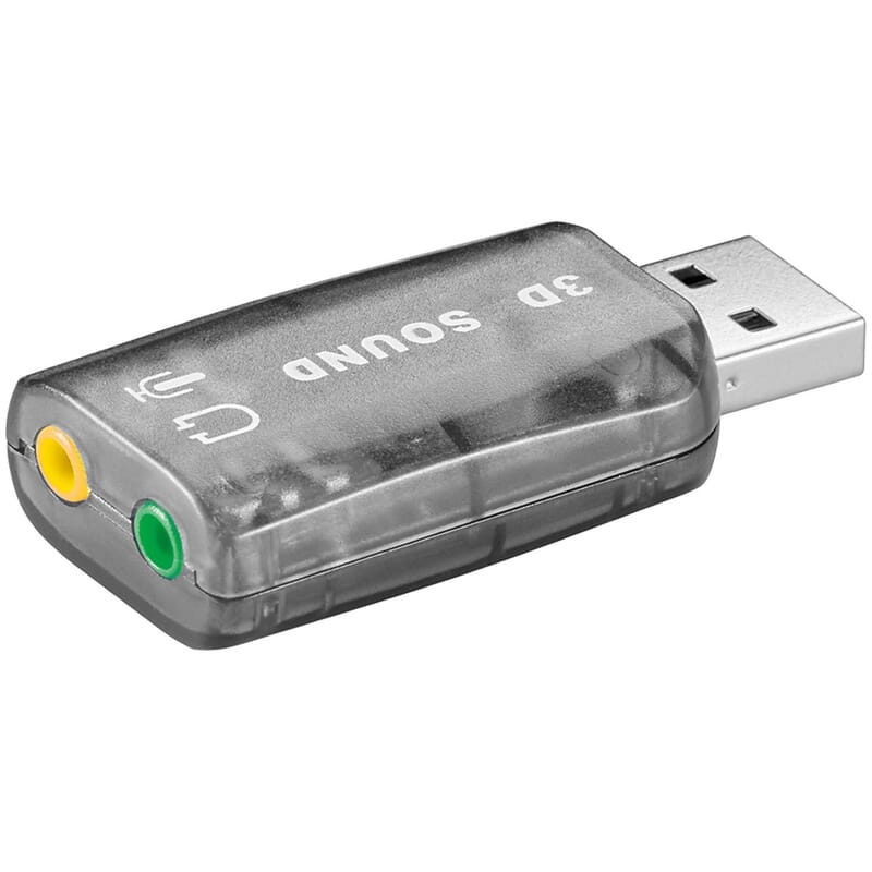 USB Lydkort - tilslut nemt mikrofon, højttalere eller headset. Passer på Windows og MAC computere