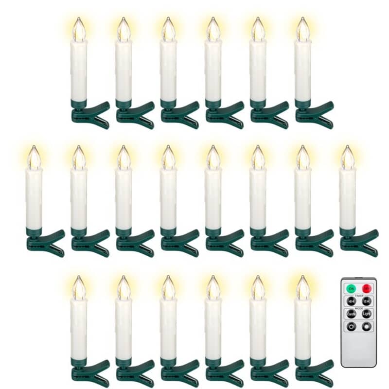 Juletræslys trådløse LED lys med fjernbetjening og timer (20 lys) Juletræslys trådløse LED lys med fjernbetjening og timer (20 lys)