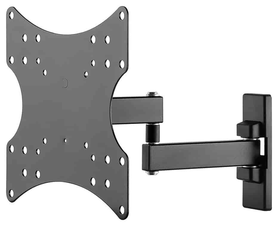 TV wall bracket Basic FULLMOTION - wall bracket with extension for flatpanels (S)For TV flat panels from 23 "to 42" (58-107 cm), fully movable double arm joint (swivel and tilt) - carries up to 15 kg. The Fullmotion bracket is suitable for most 23-42 "(58-107 cm) televisions up to 15 kg. Fullmotion provides maximum flexibility - you can tilt, rotate, extend and adjust your television without tools, so it can be adjusted to the optimal viewing angle from your location.goobay