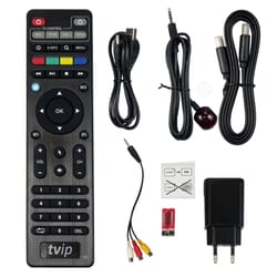 TVIP S-Box v.530 4K UHD IPTV/OTT Multimedia PlayerThe TVIP S-Box v.530 is the ideal IPTV box/receiver to enter the UHD 4K world. The TVIP S-Box v.530 supports streaming of media content, video on demand (VoD), high quality digital channels as well as access to OTT content such as YouTube, Picasa, weather forecasts and much more.TVIP