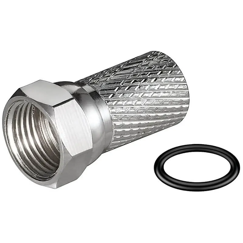 F-stik til antenne og parabol. Antennestikket har O-ring til tætning som sikrer med fugt og vand. F-stik til antenne og parabol. Antennestikket har O-ring til tætning som sikrer med fugt og vand.