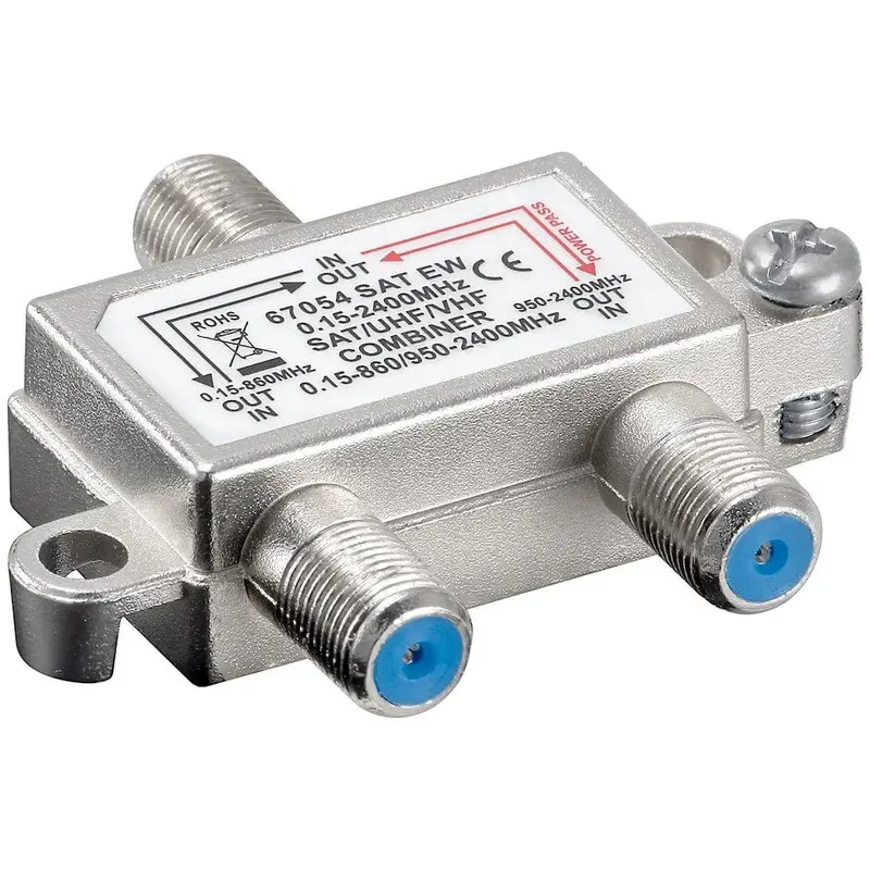 Combiner - downlead SAT and terrestrial signal in same antennacable. Combiner - downlead SAT and terrestrial signal in same antennacable.