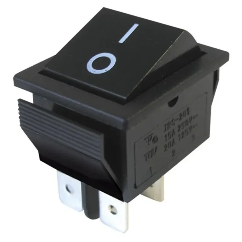Rocker switch 4pin 2x ON-OFF 250V/15A - Black Rocker switch 4pin 2x ON-OFF 250V/15A - Black