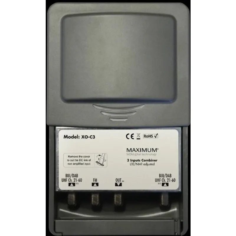 Maximum XO-C3 indkoblings/samlefilter med 4G (LTE) og NMT stopfilter. Maximum XO-C3 indkoblings/samlefilter med 4G (LTE) og NMT stopfilter.